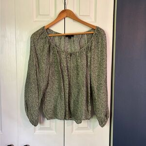 NWOT J.Crew Drapey tie-front top in country floral